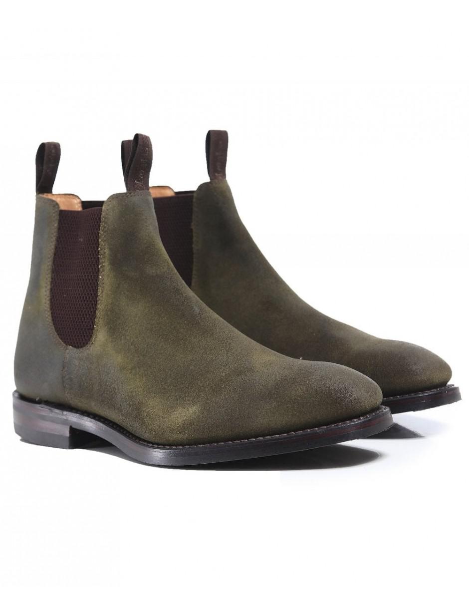 loake green suede boots