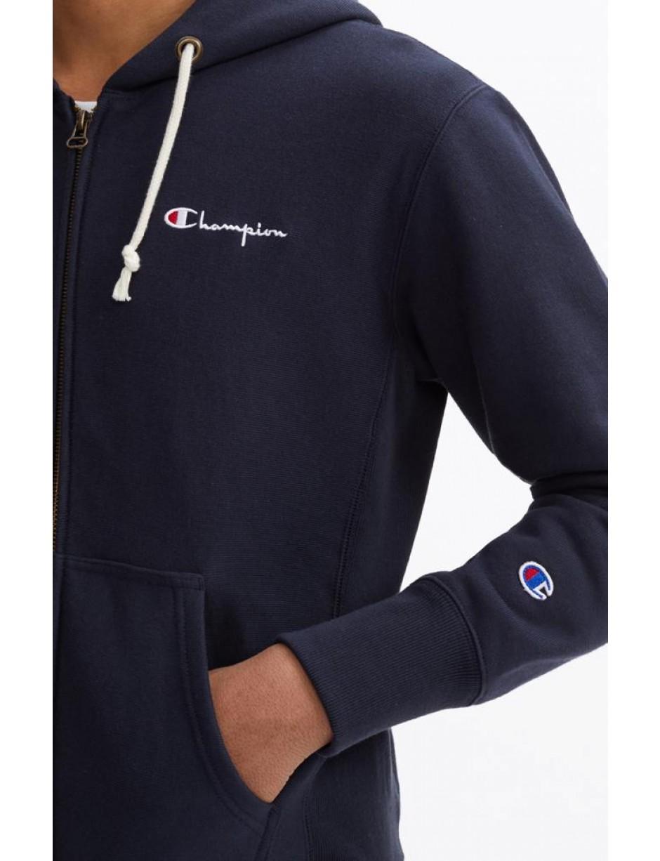 Champion Mens Full Zip Long Manche Sweatshirt Navy Createur Fashion Sports Top 