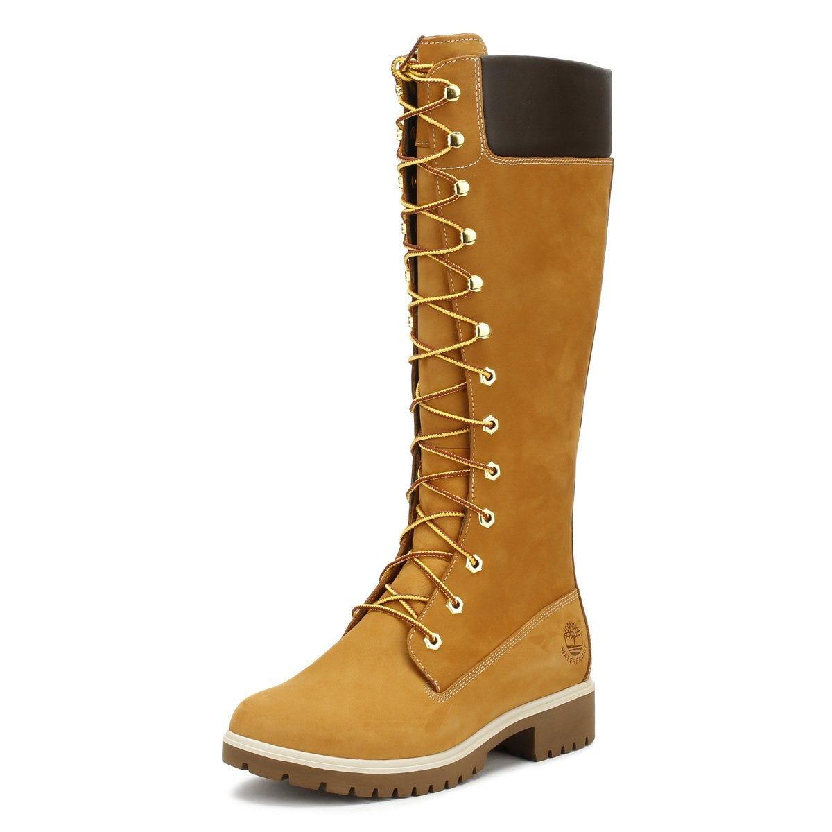Timberland 14 Inch Premium Wheat Leather Boots in Brown | Lyst