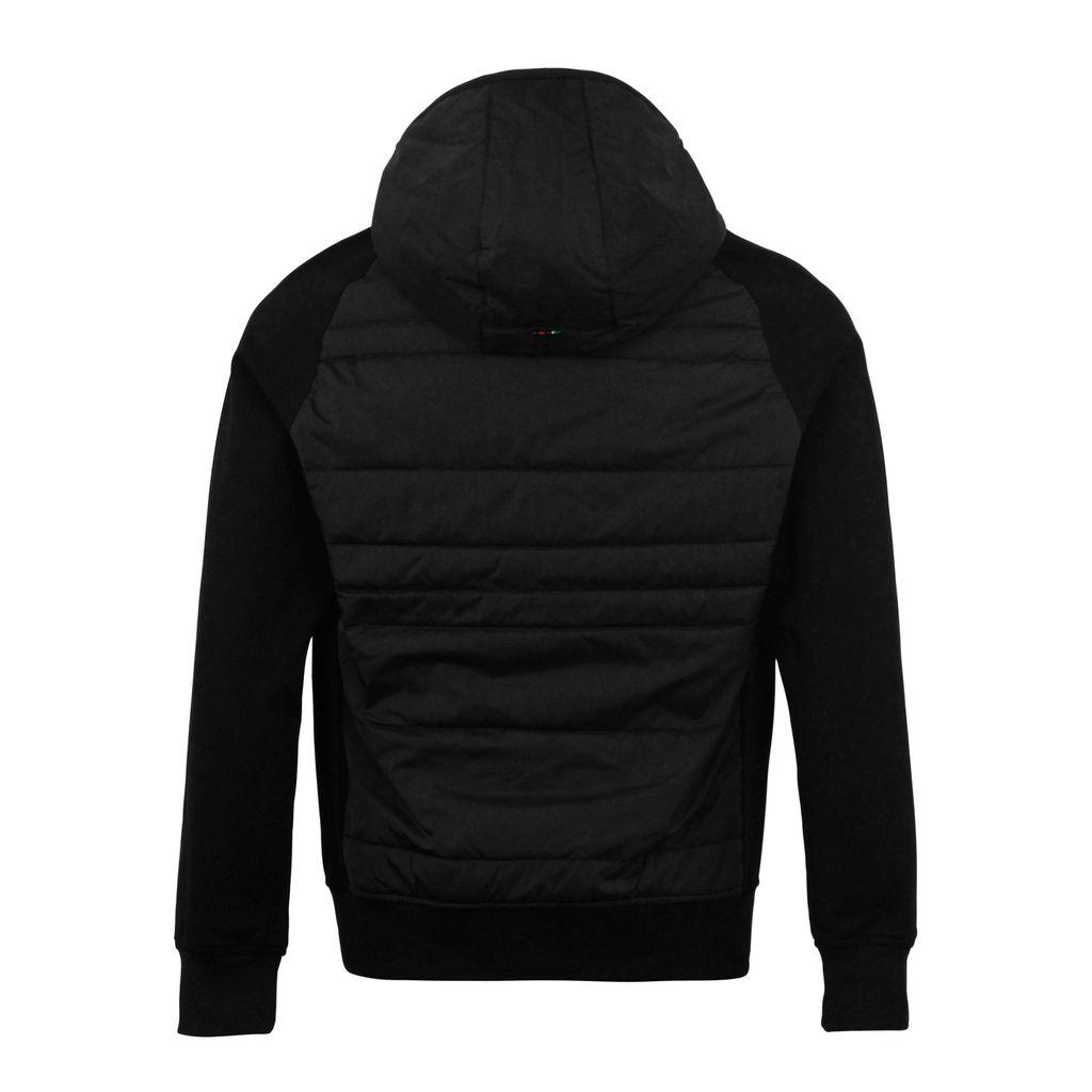 PS by Paul Smith Cotton Hooded Mixed Media Bomber Jacket Black for Men