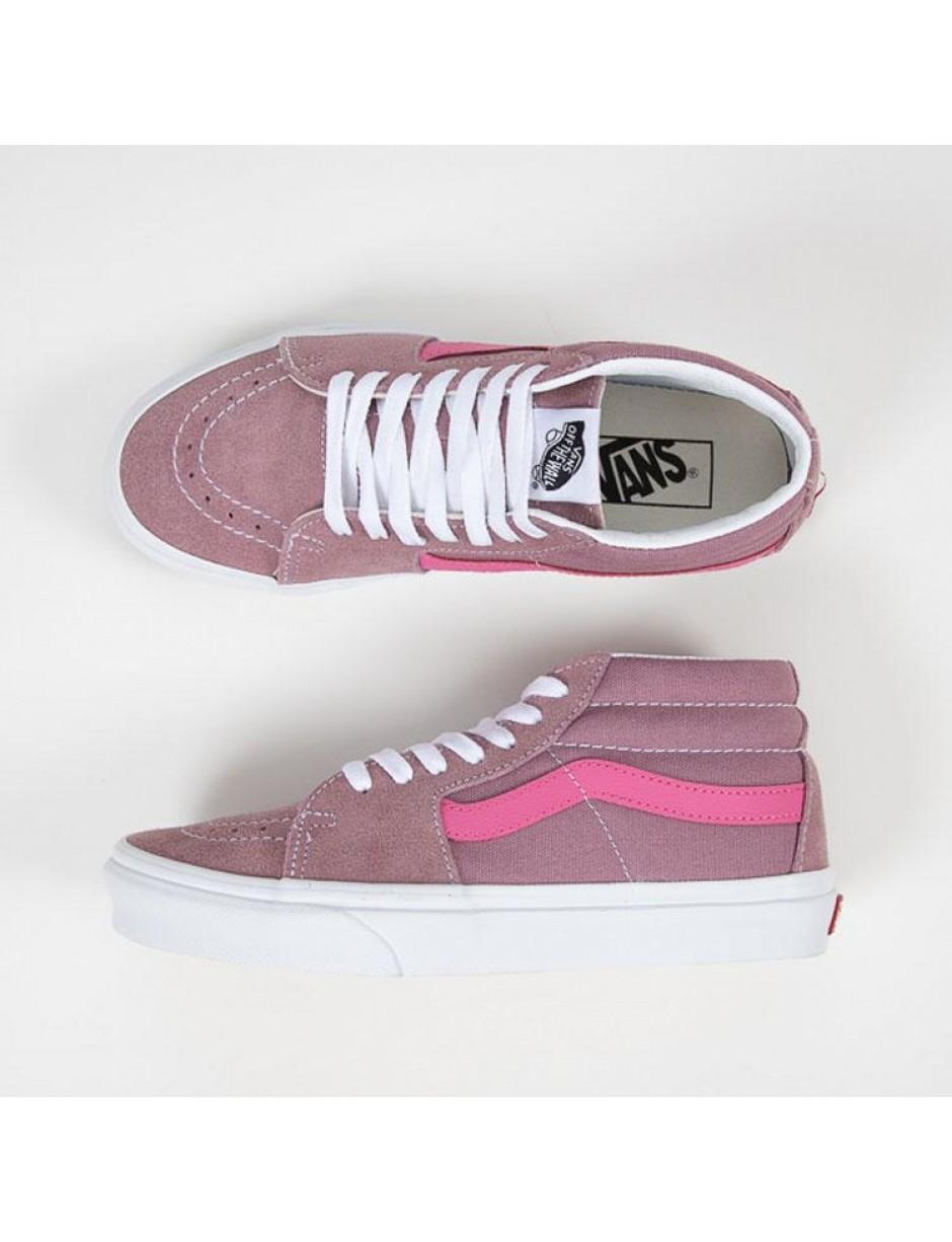pink mid top vans