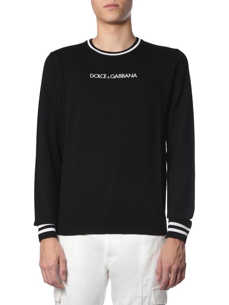 Dolce & Gabbana Crew Neck Sweater in Black for Men - Lyst