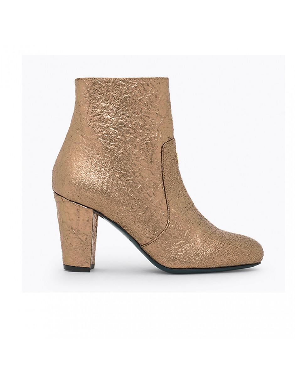 Patrizia Pepe Gold Leather Ankle Boots in Brown - Lyst