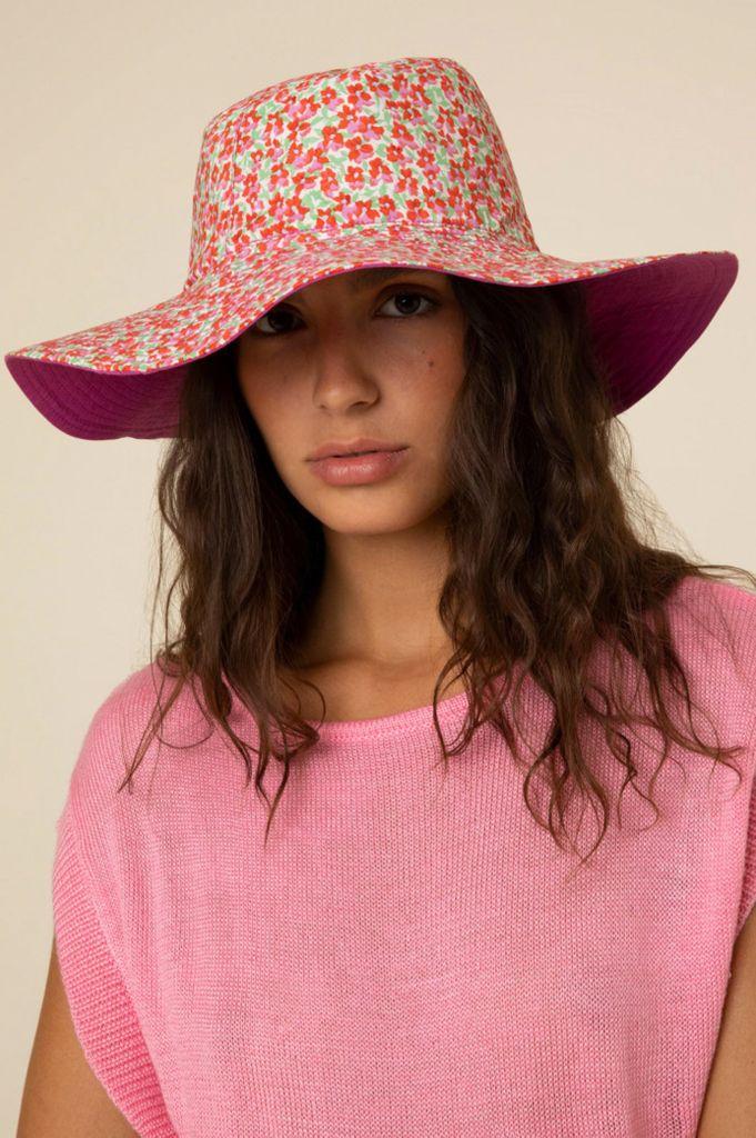 FRNCH Cotton Loanne Red Flower Hat 
