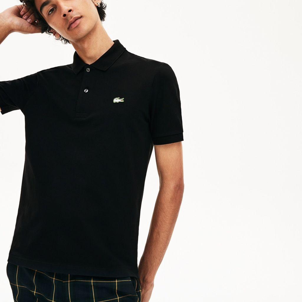 Lacoste Cotton Black Slim Fit Polo Shirt for Men | Lyst