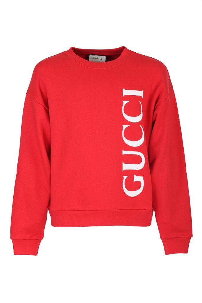 Gucci Logo Print Crew Neck Sweatshirt in Brick (Red) for Men - Save 42% ...