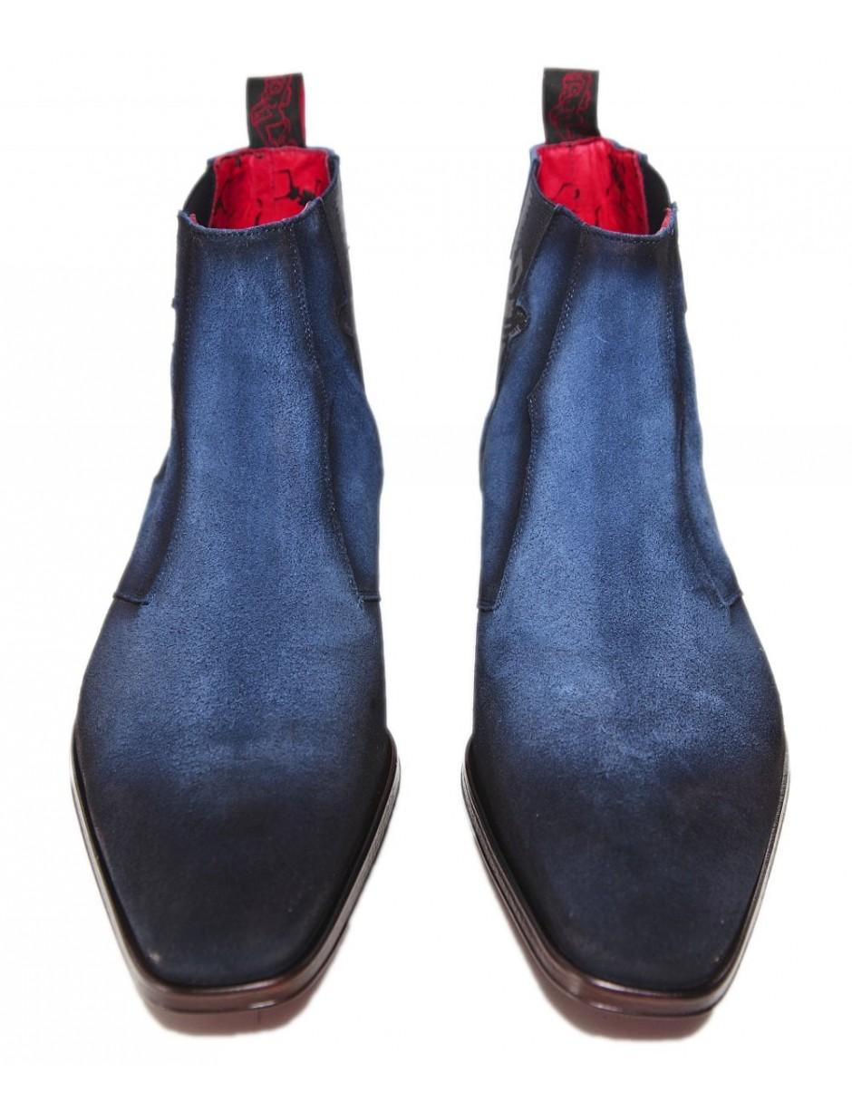 Jeffery West Suede Scarface Skull Chelsea Boots in Blue for Men Lyst