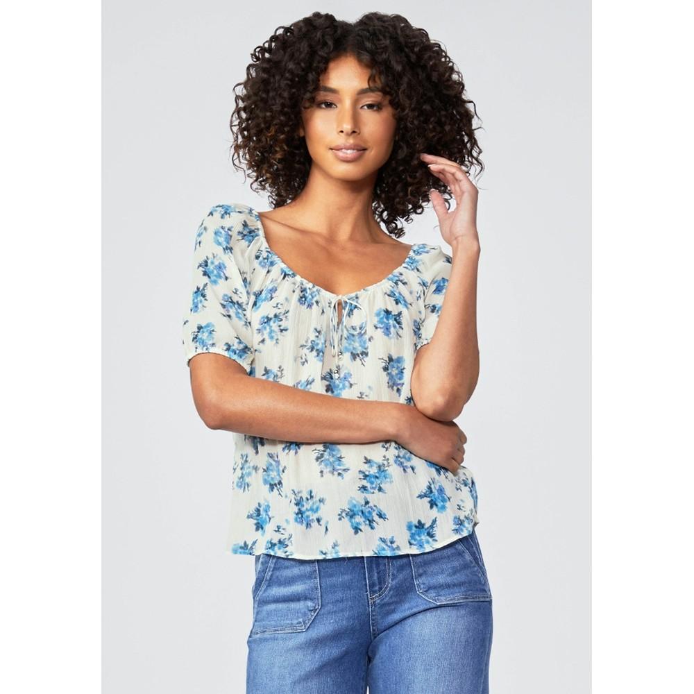 PAIGE Silk Franciska Top in Blue | Lyst