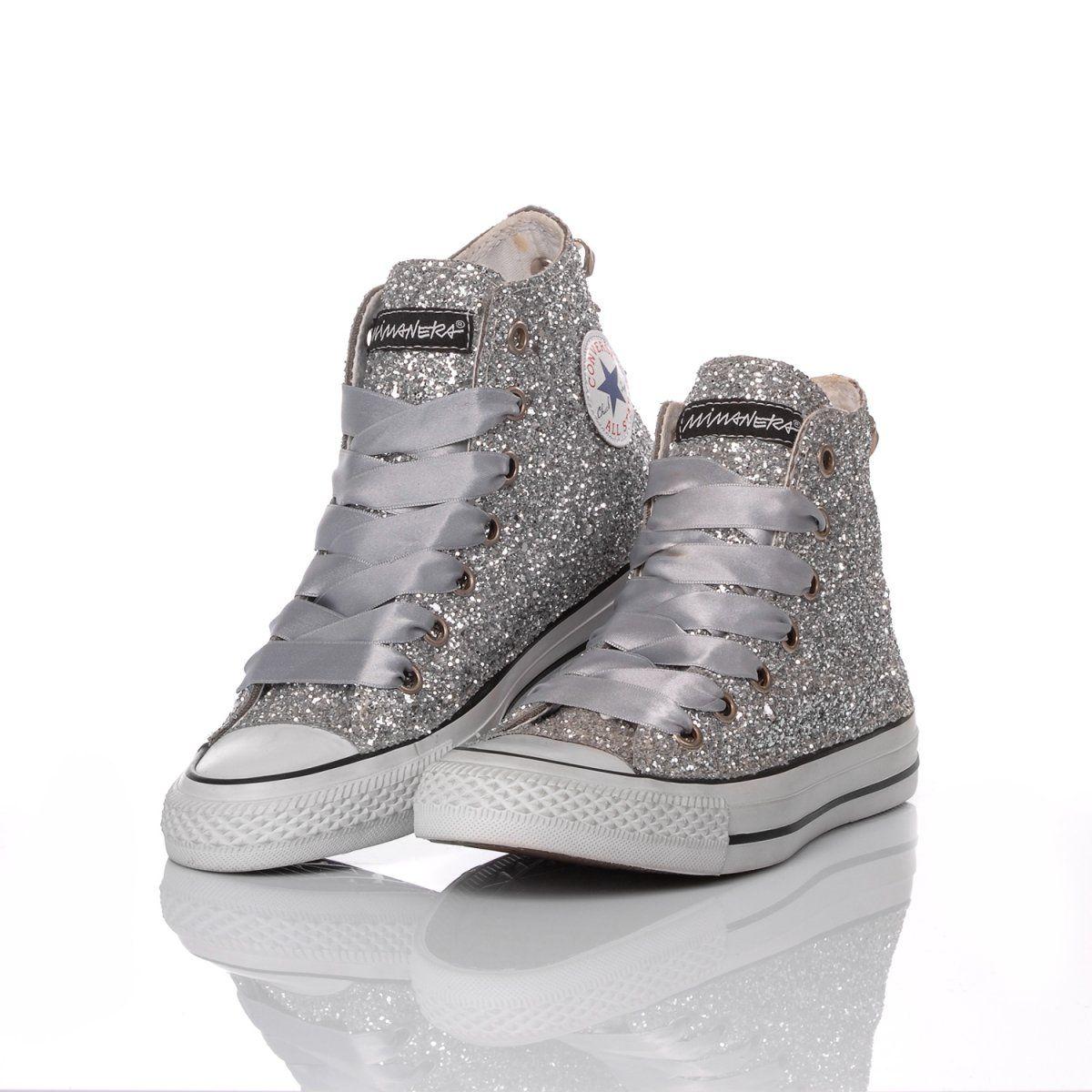Converse Glitter Hi Top Sneakers in Silver (Metallic) - Save 38% | Lyst