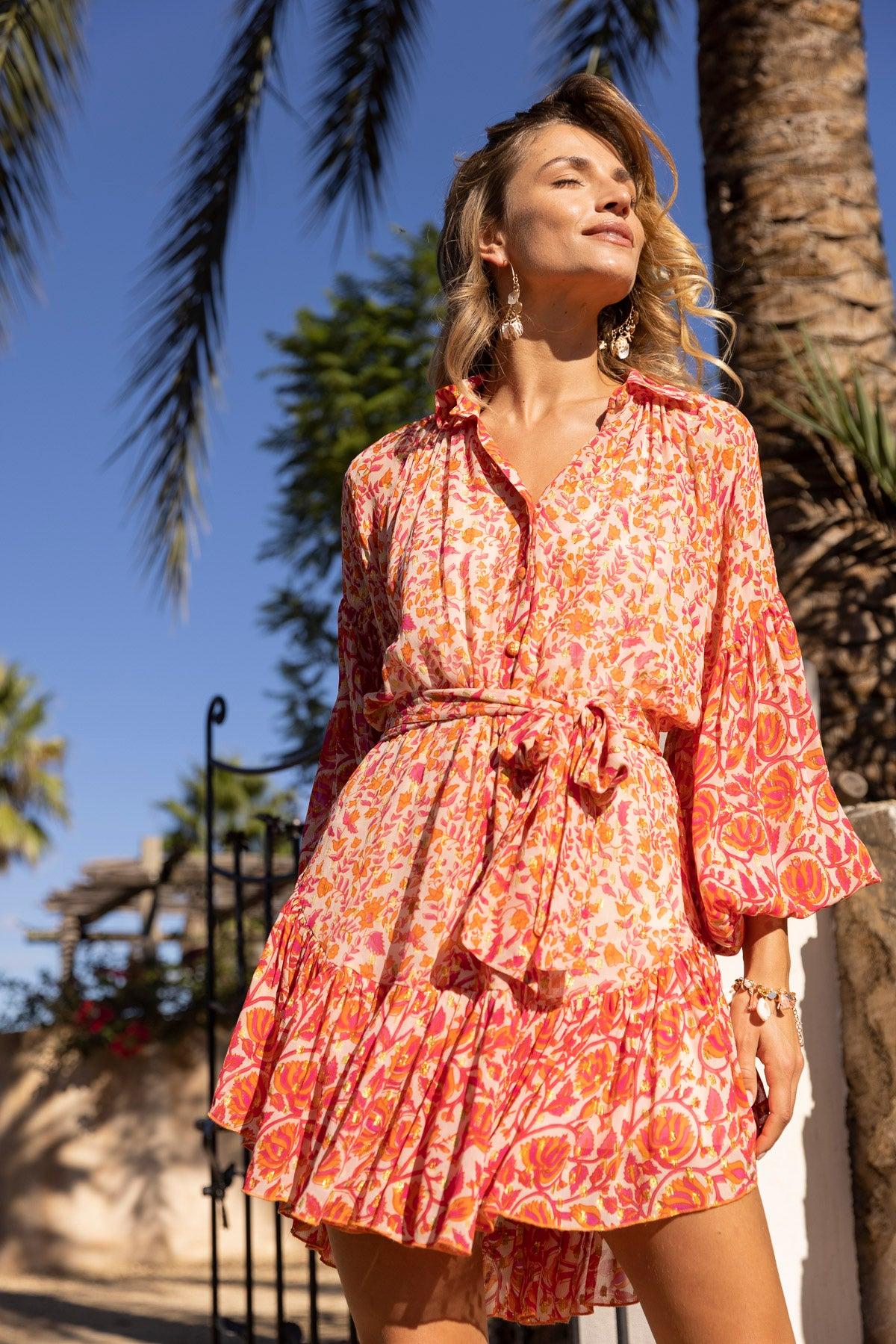 Miss June Naxos Long Sleeve Lurex Mini 