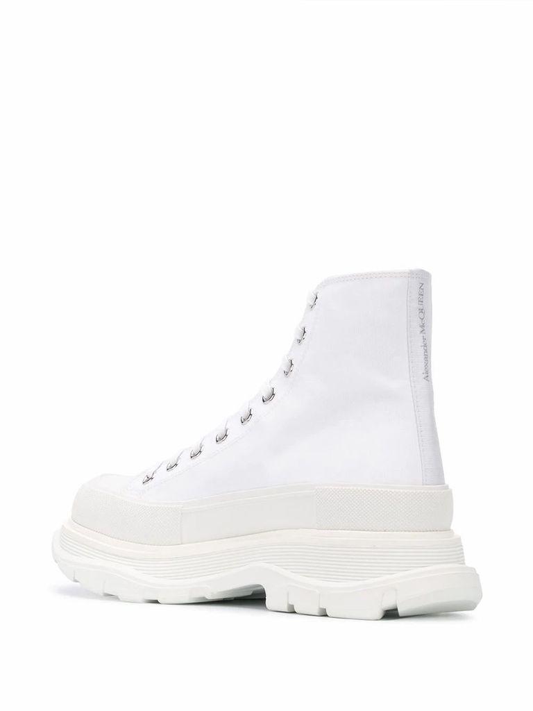 Alexander McQueen Men's 604254w4l329000 White Cotton Ankle Boots for ...