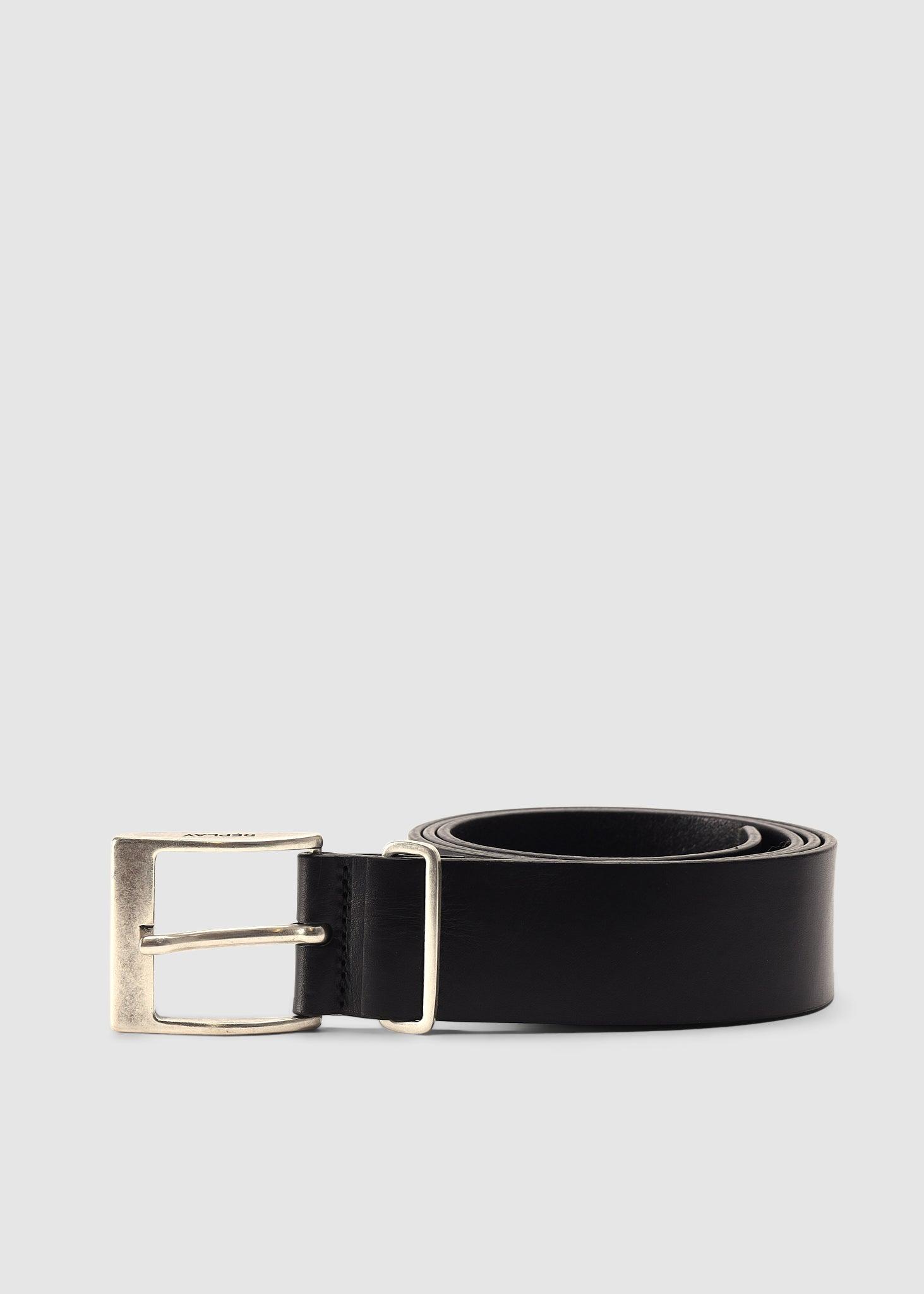 Replay Embossed Logo Leather Belt in White for Men | Lyst