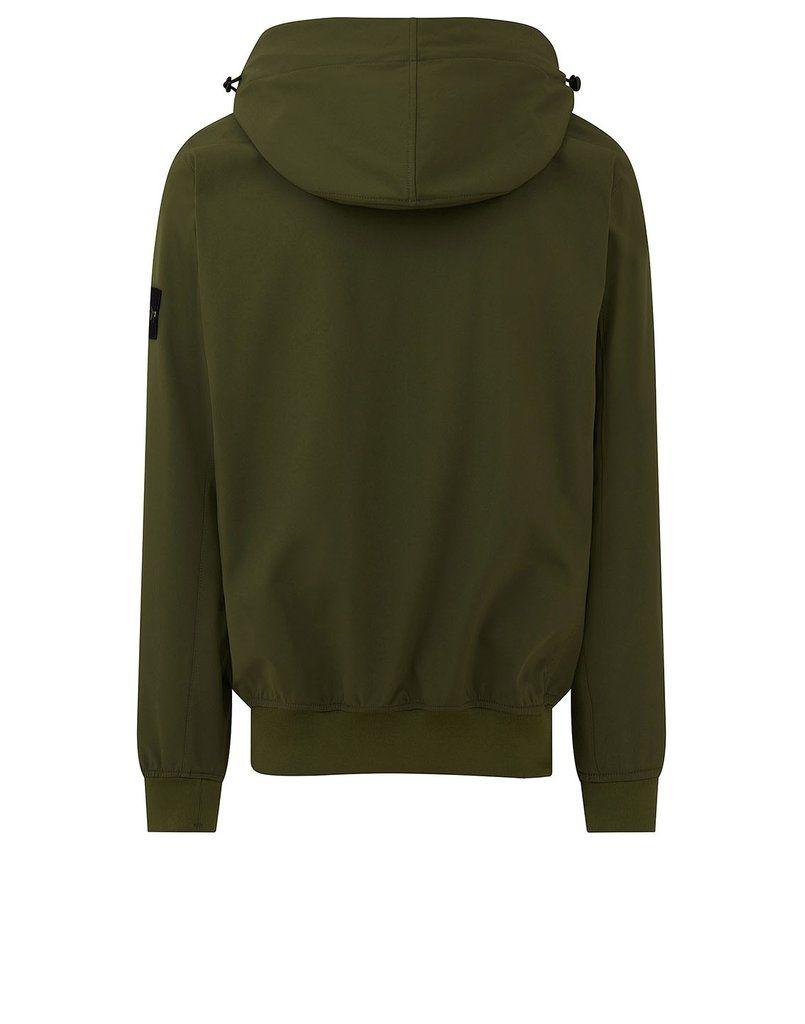 Stone Island Synthetic 40727 Light Soft Shell-r Hooded Jacket Olive ...