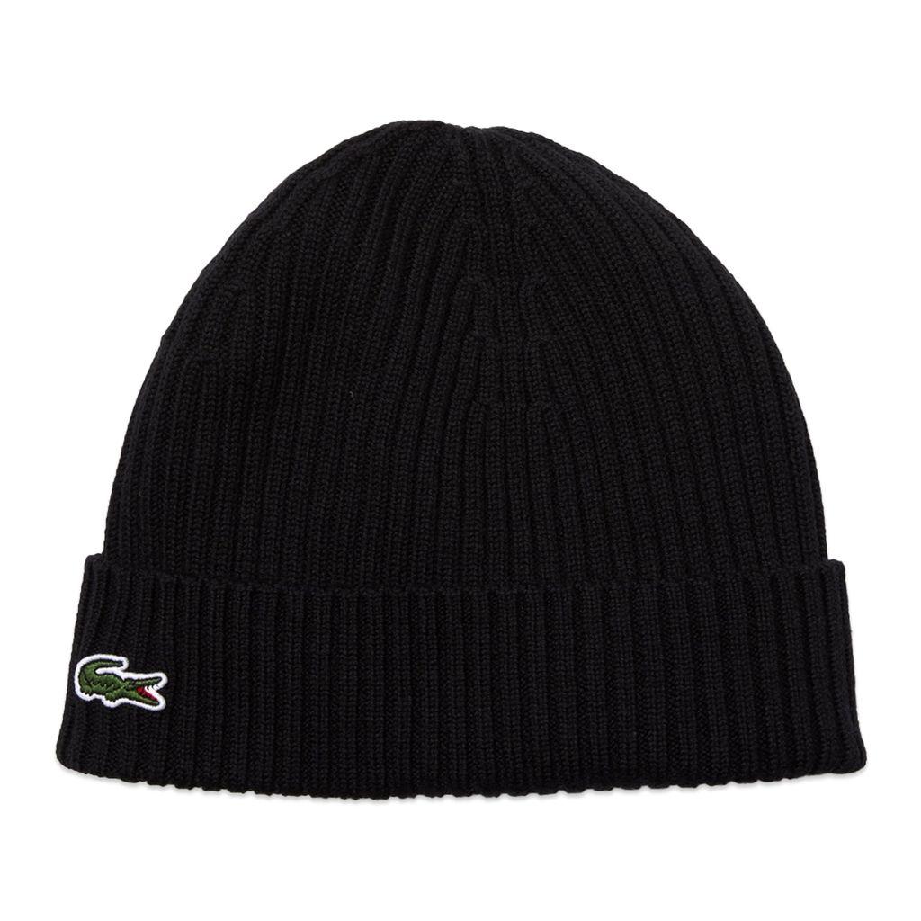 Lacoste Leather Rb4162 Ribbed Beanie in Black for Men - Save 35% - Lyst