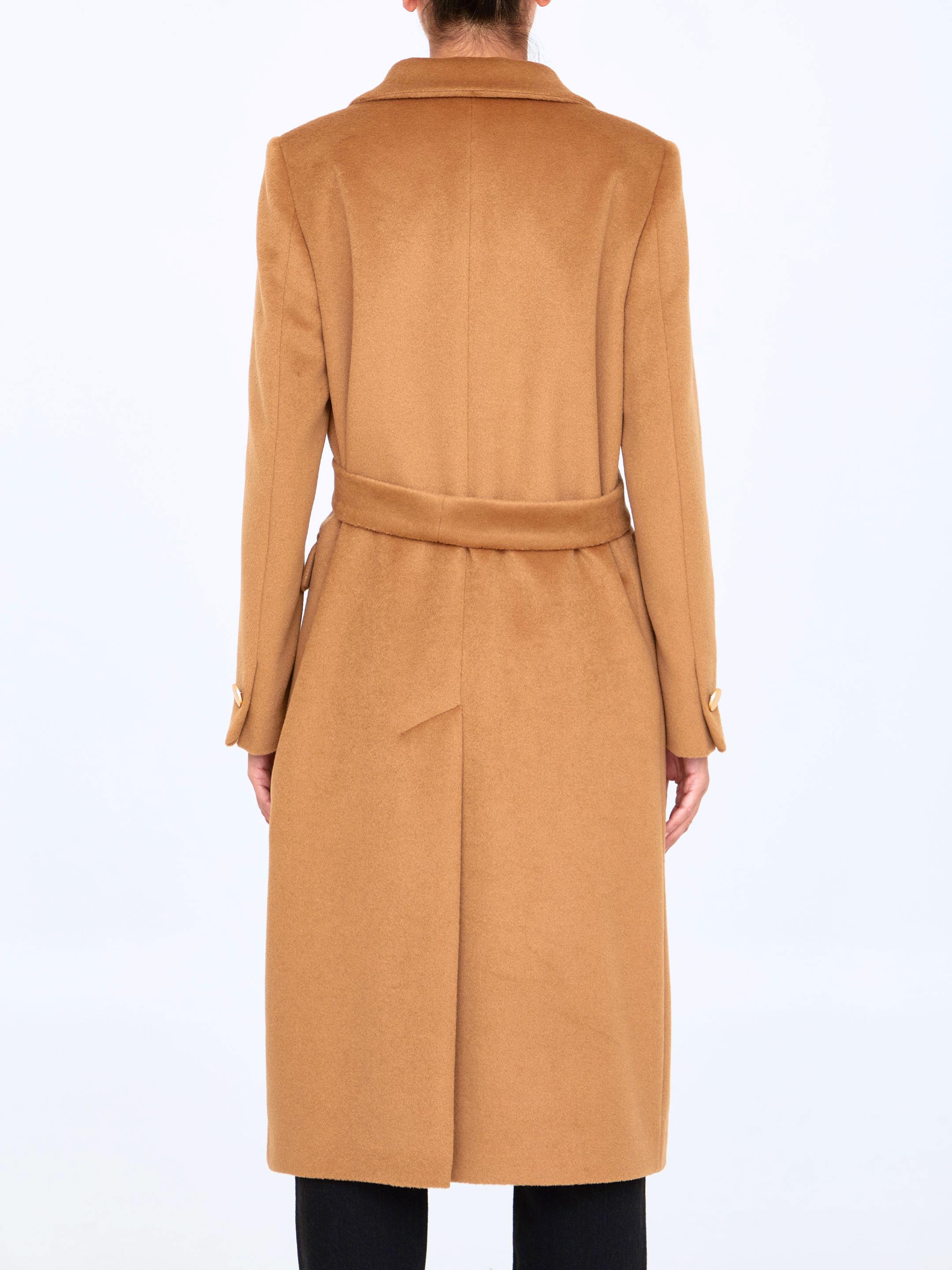 Tagliatore Angora Wool Coat in Brown | Lyst