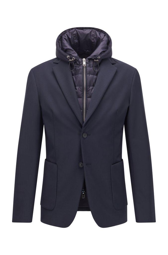 BOSS by HUGO BOSS P Hanry Hood Dark Slim-fit Jacket With Padded Inner Bib  50460082 404 in Blue for Men | Lyst