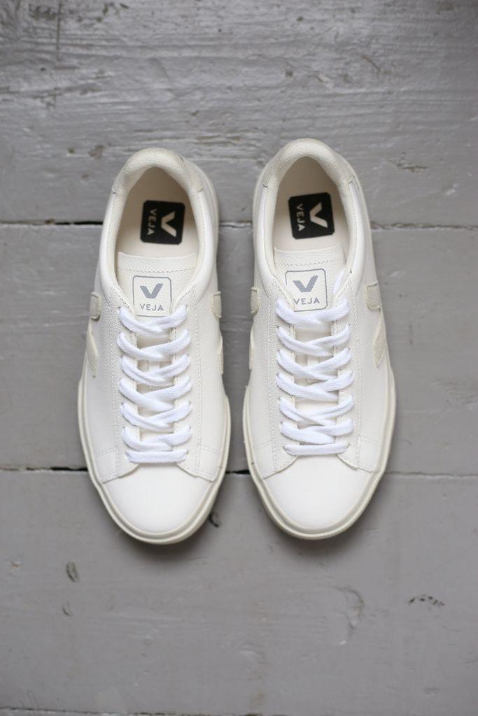 Veja Leather Campo White & Natural Sneakers - Lyst