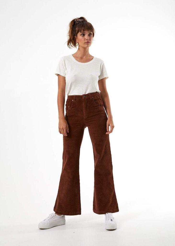 Afends Marsha Corduroy Flares in Pink 