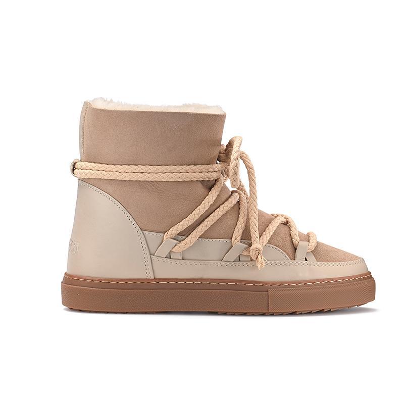 Inuikii Leather Sneaker Classic Wedge Beige Boots in Natural | Lyst