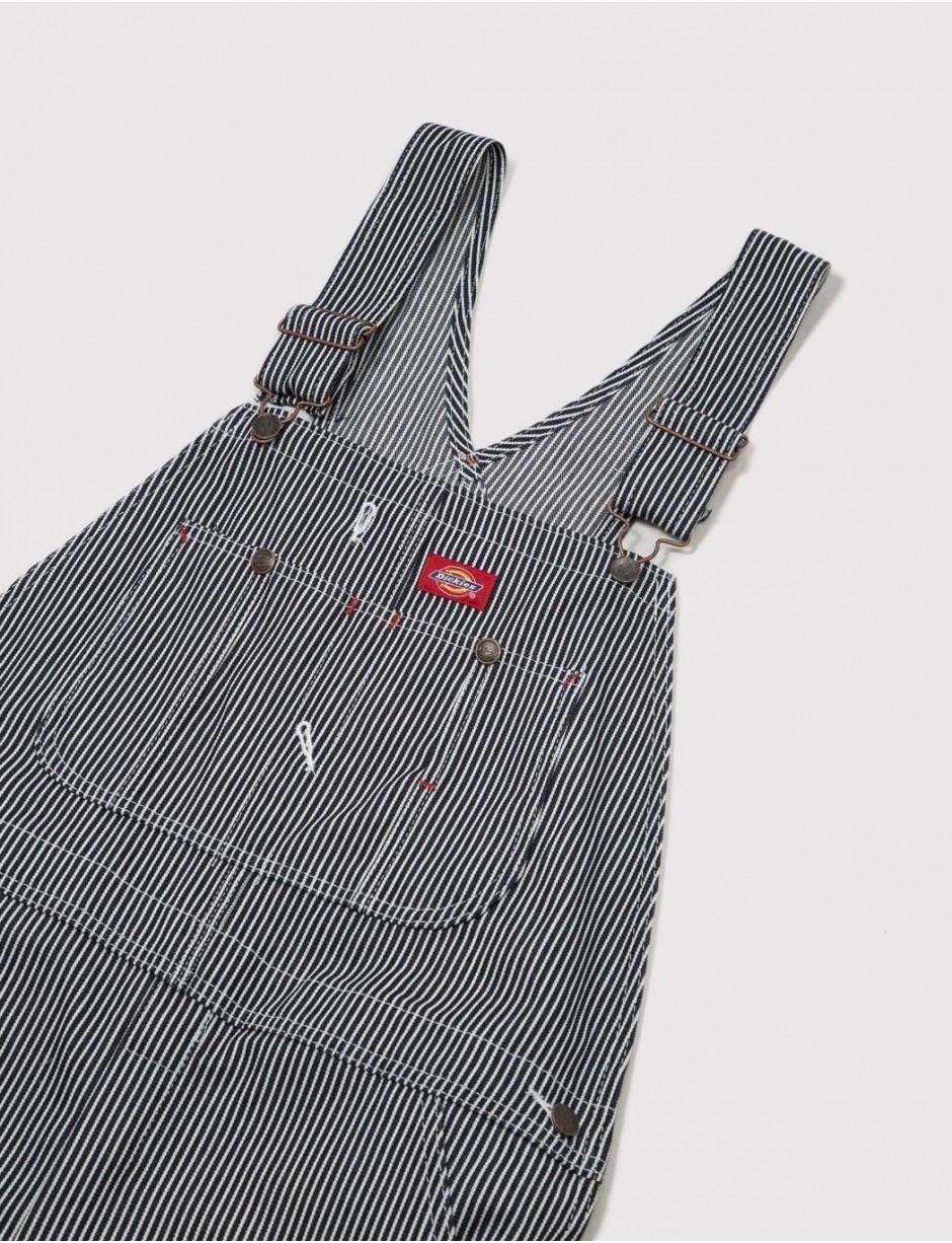dickies blue and white striped overalls