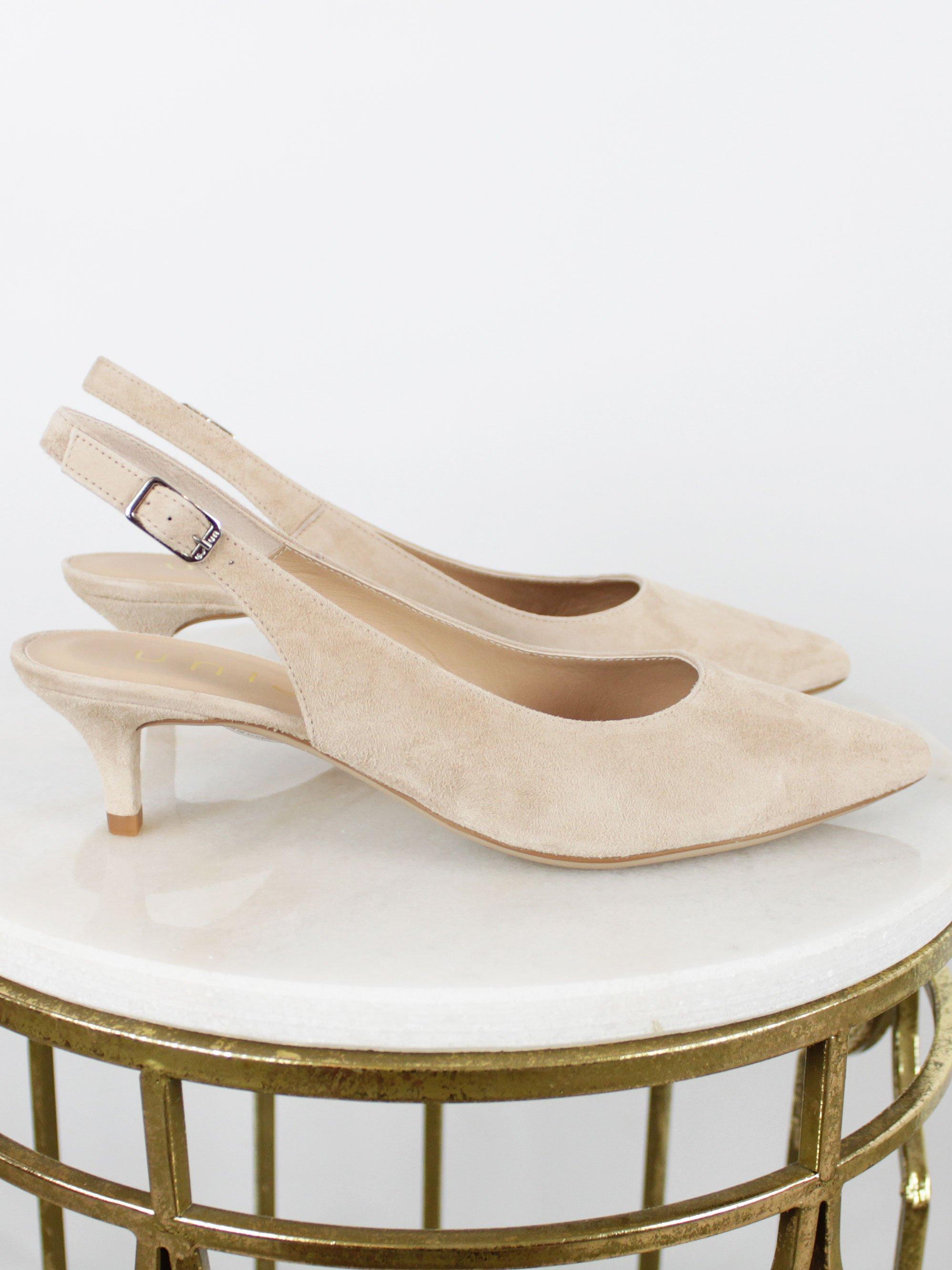 Unisa Jamal Low Suede Sling-backs Nude 