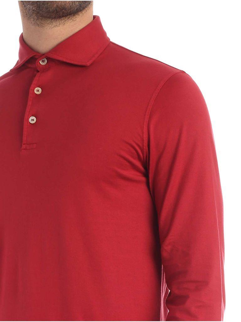 Fedeli Men's 3ued0217912 Red Cotton Polo Shirt for Men - Lyst