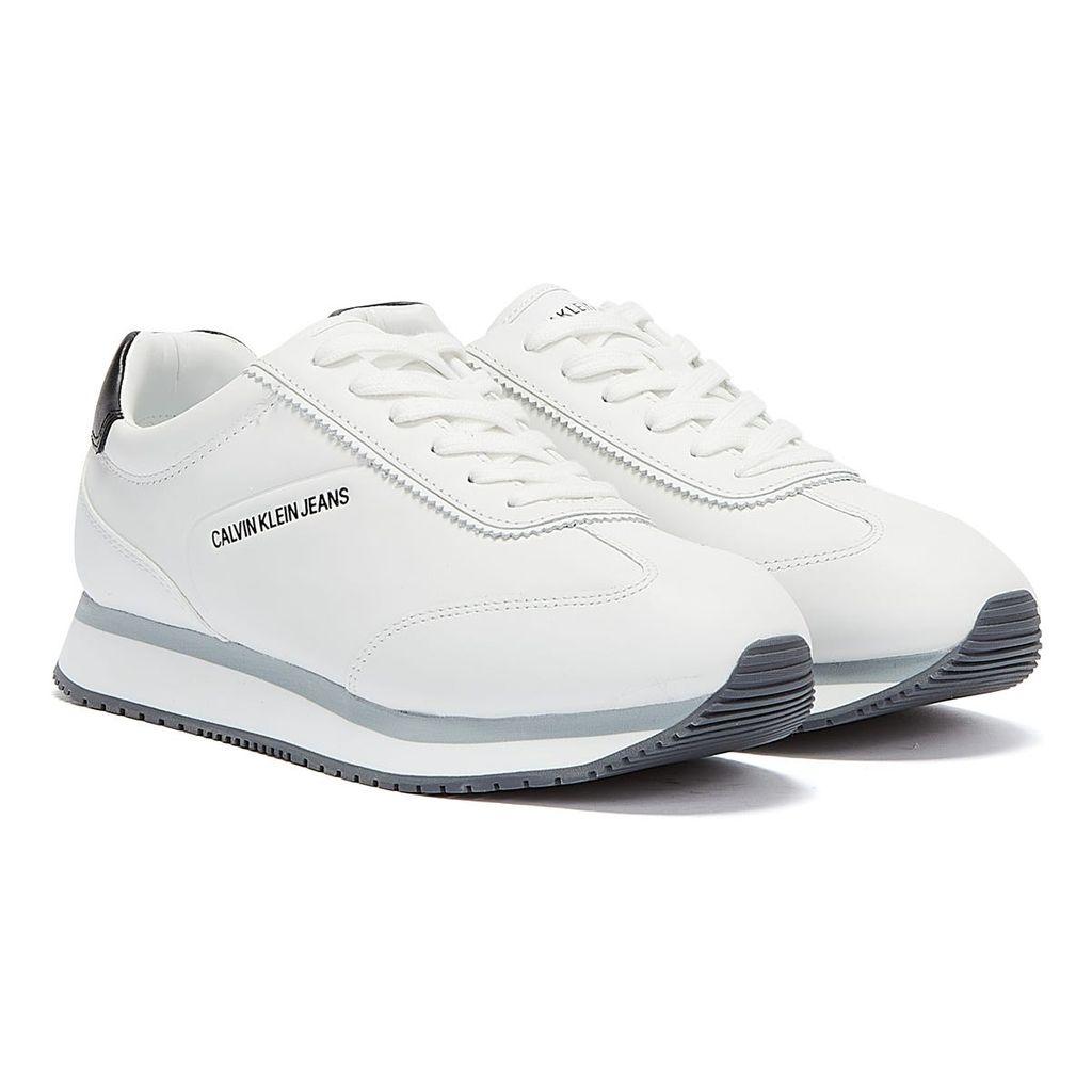 Calvin Klein Leather Runner Lace Up Lth Trainers in White for Men - Lyst