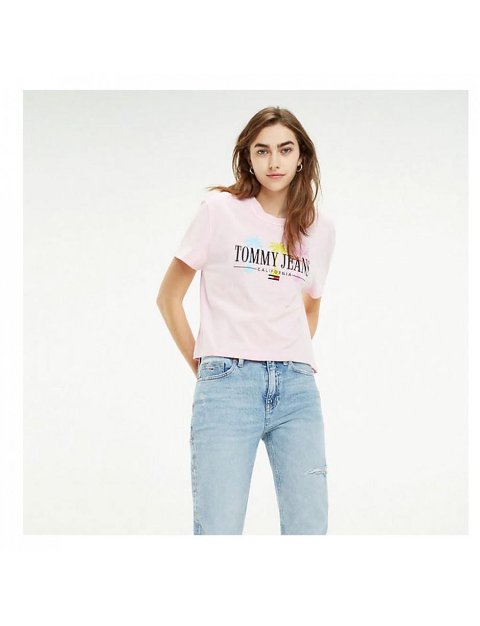 Tommy Hilfiger Denim Tommy Jeans Summer Palm Tree T-shirt in Pink - Lyst