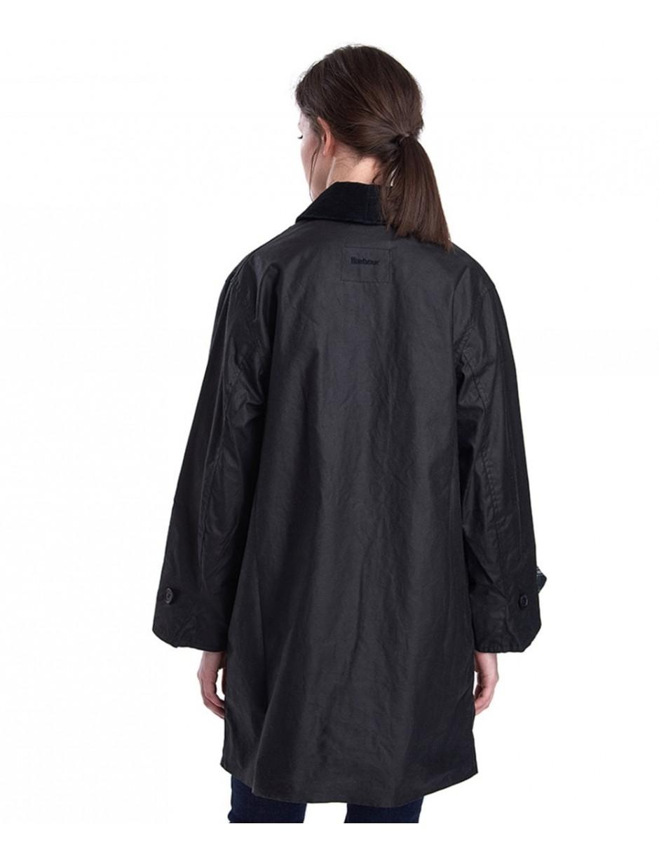 Barbour Alexachung Cropped Maisie Waxed Cotton Coat in Black | Lyst UK