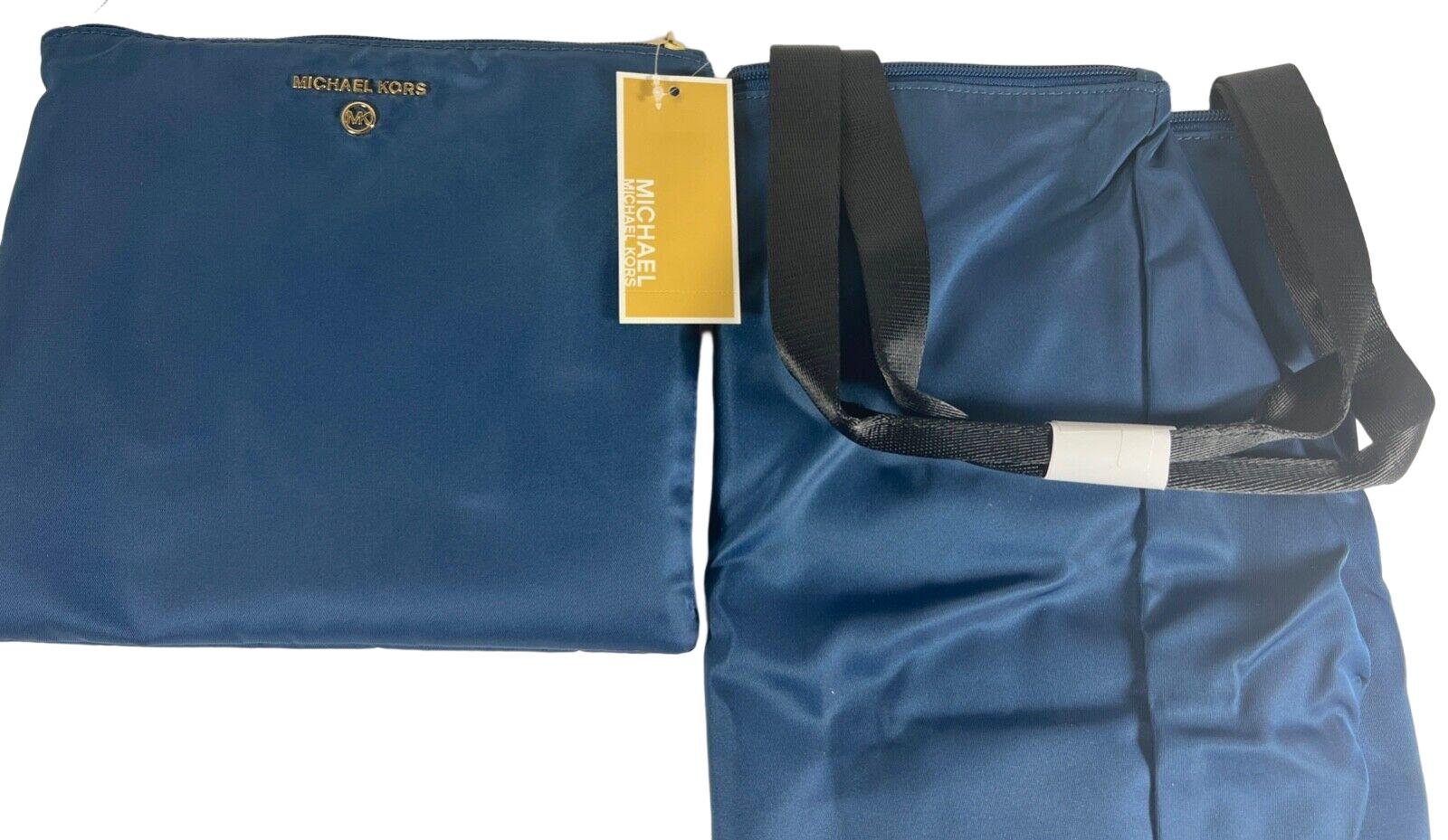 Michael Kors Jet Set Travel Navy Blue Nylon Packable Tote Bag Lyst