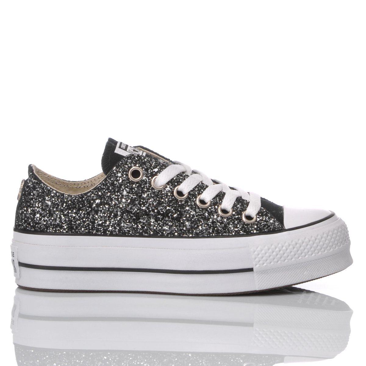 black glitter converse