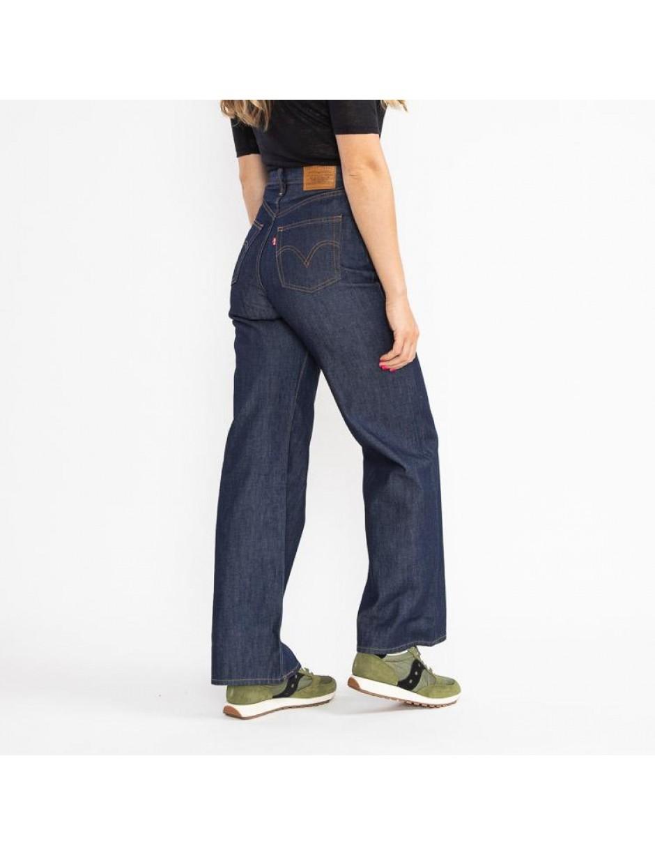 Levi's Denim Levi's Ribcage Wide Leg High & Mighty Jeans in Blue | Lyst