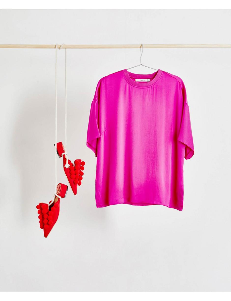 Gestuz Kennedy Hot Pink Silk T-shirt - Lyst