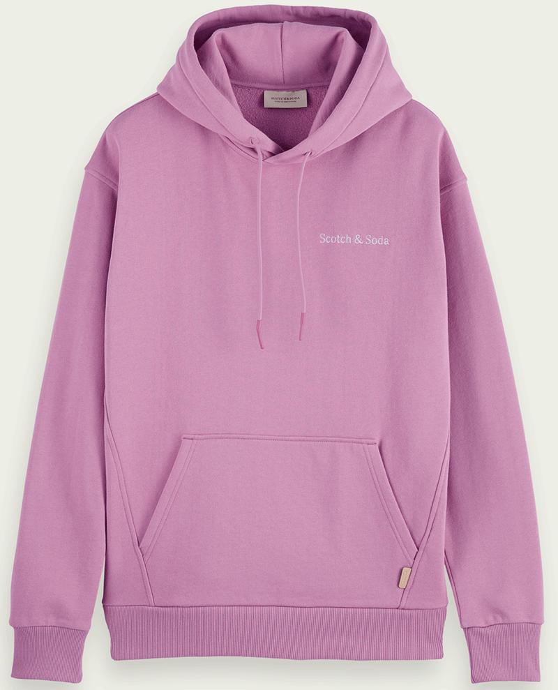 Scotch & Soda Cotton Felpa Mauve Relaxed Fit Hoodie in Pink - Lyst