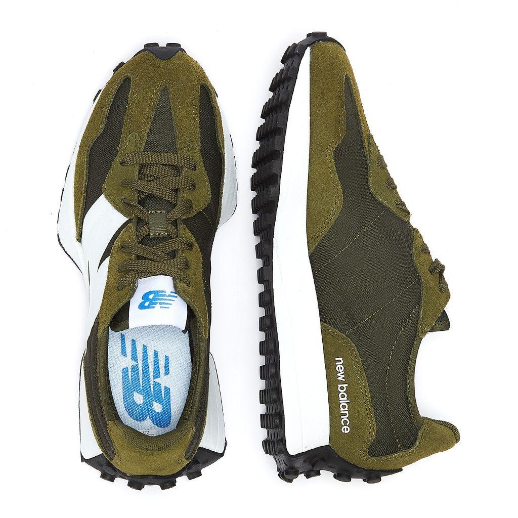 New Balance 327 Khaki Trainers in Green 
