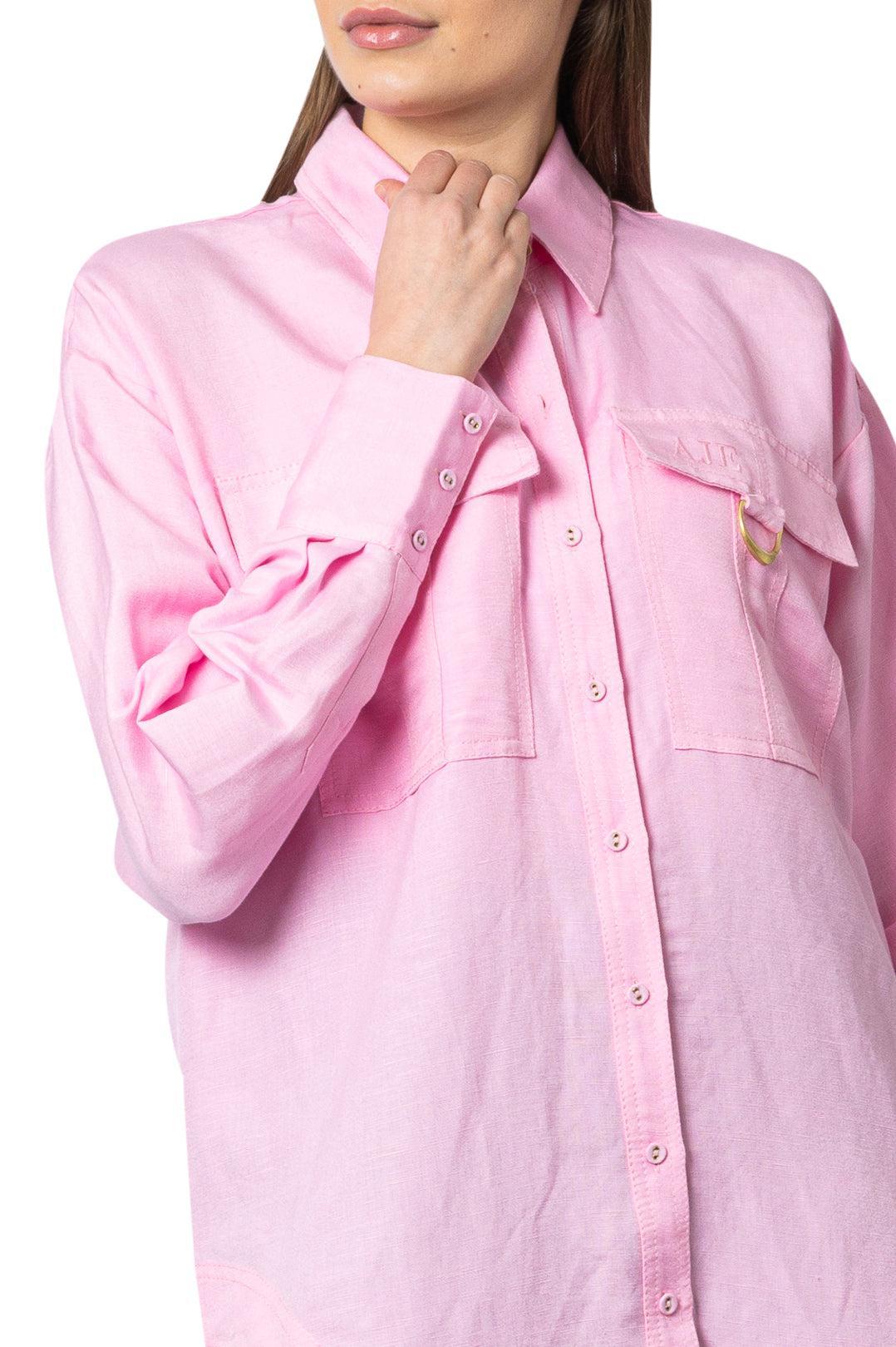 Aje. Linen Over-fit Shirt in Pink | Lyst