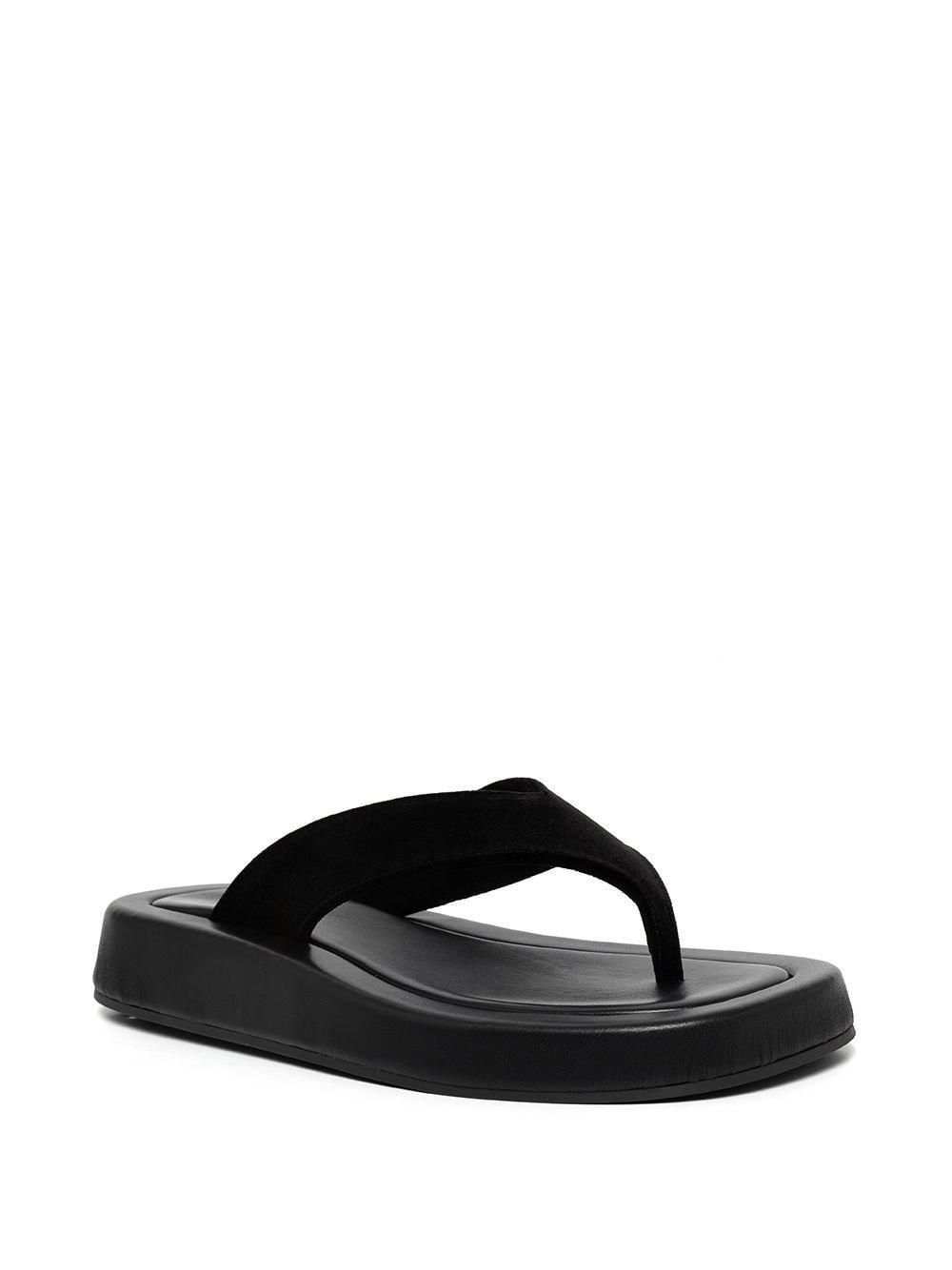 The Row Padded Leather Flip Flops in Black | Lyst