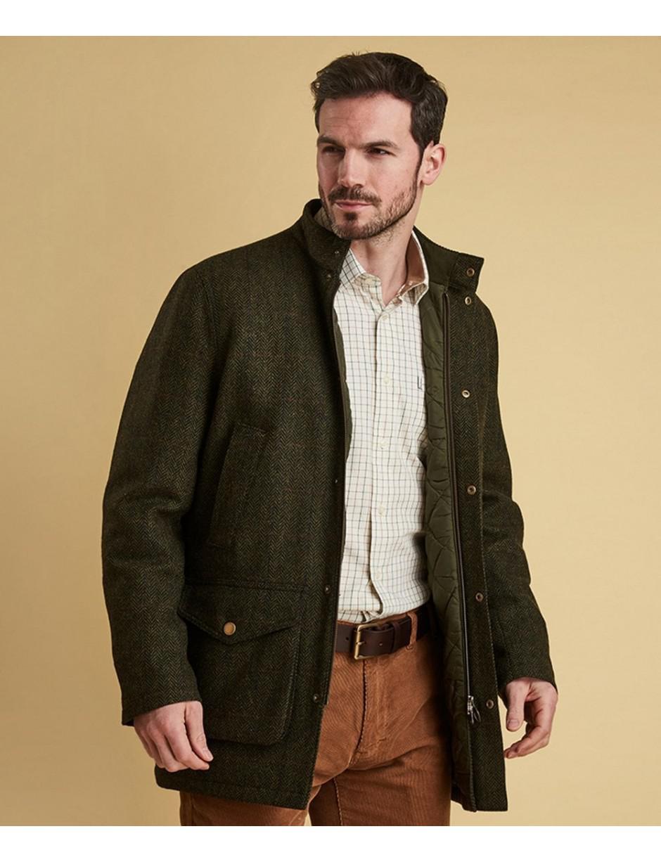 Barbour Wool Herringbone Lulham Jacket in Green for Men | Lyst