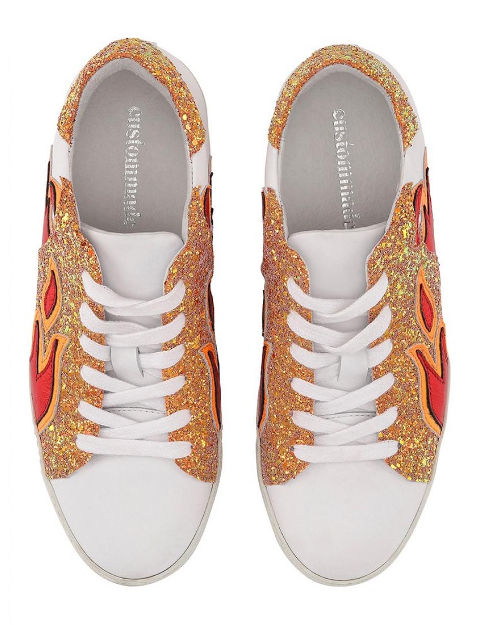 Custommade• Leather Roberta Glitter Sneakers in White - Lyst