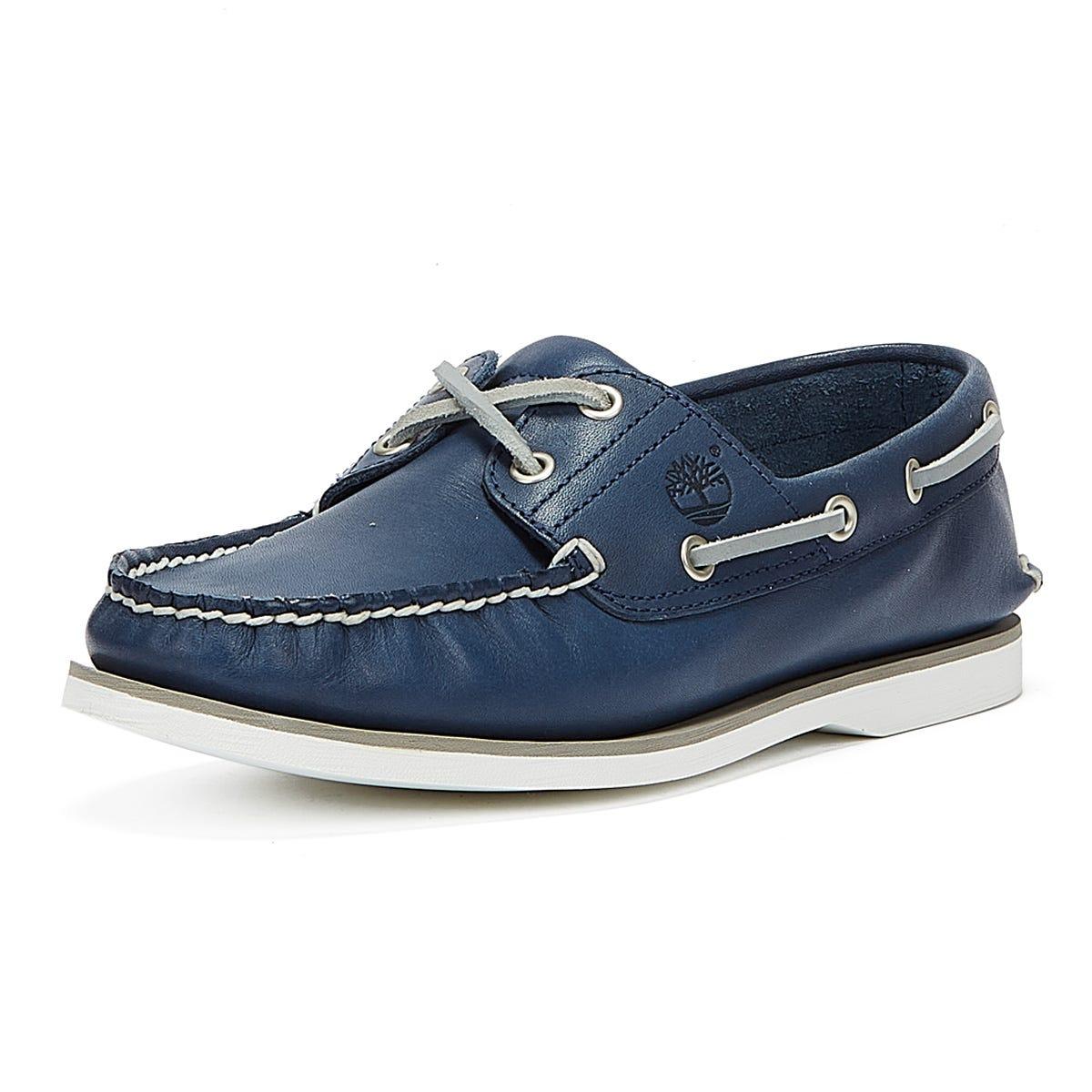 Timberland Classic Boat Full Grain Dark Shoes in Blue for Men | Lyst