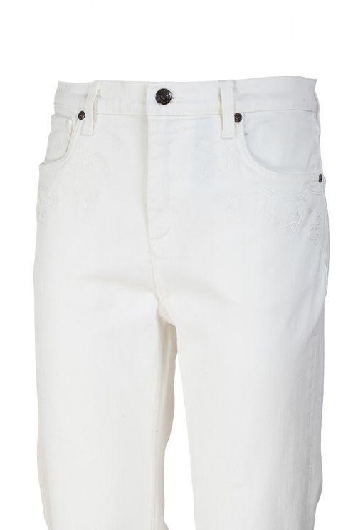 Natural Womens Trousers Slacks and Chinos Etro Low-rise Straight Cotton Canvas Pants in White Slacks and Chinos Etro Trousers 