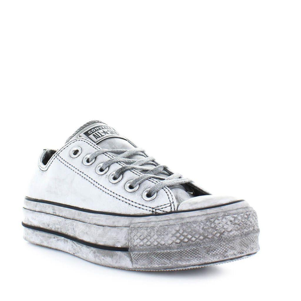 Converse Leather Shoes All Star Platform White Smoke In Sneaker ... الريشة