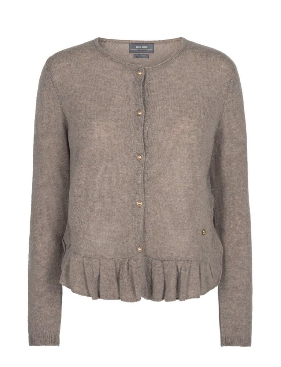Mos Mosh Alice Cashmere Cardigan Taupe Grey in Gray - Lyst