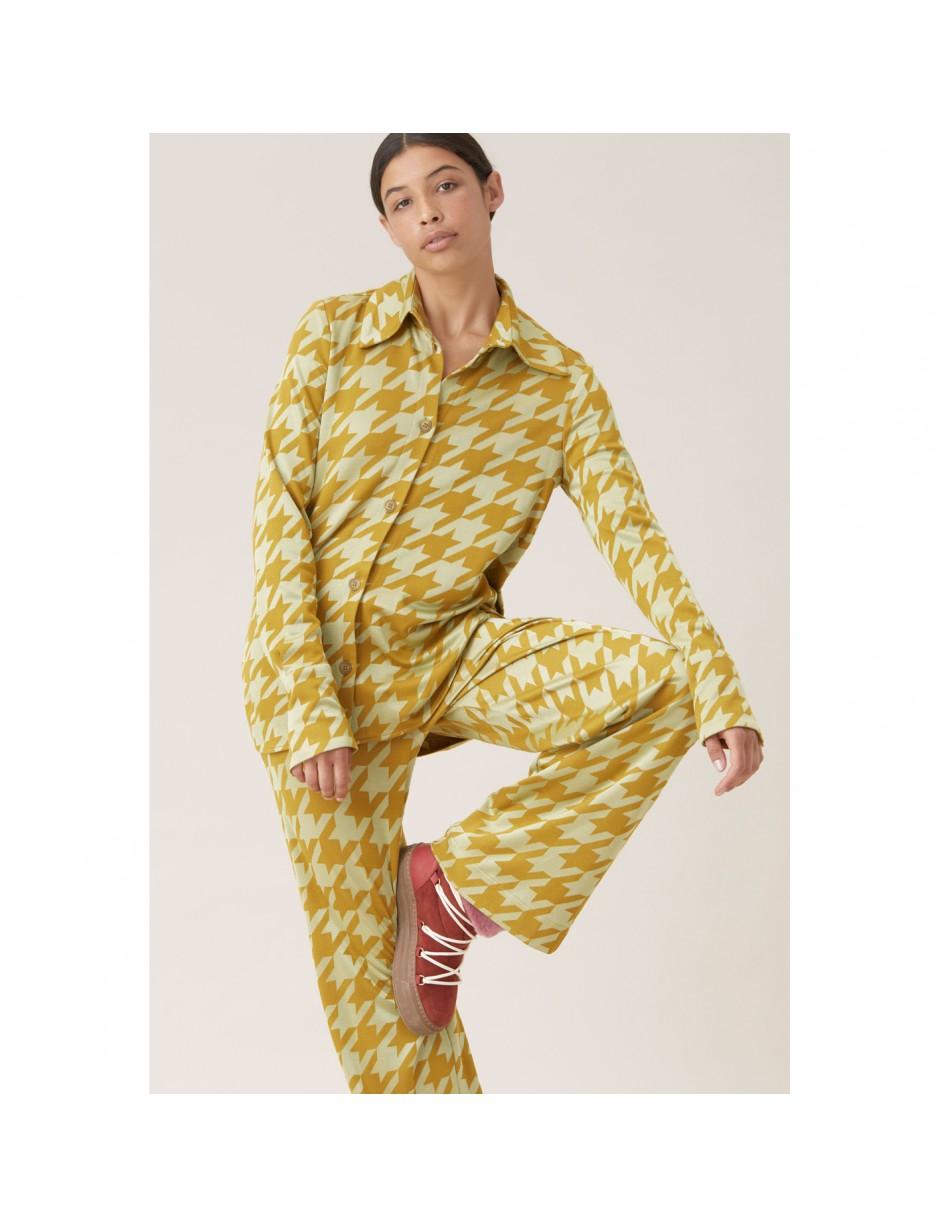 yellow houndstooth pants