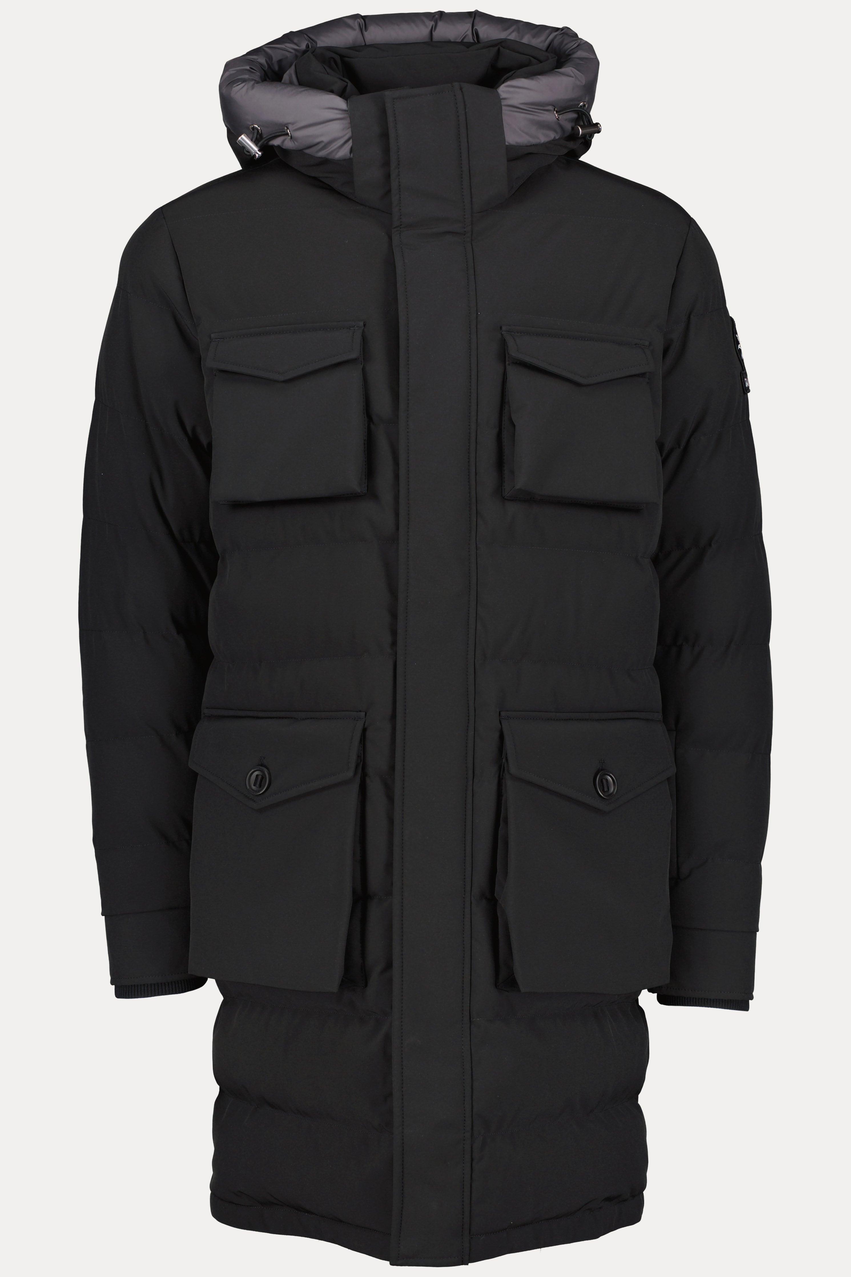 Branksome Black Long Puffer Jacket 
