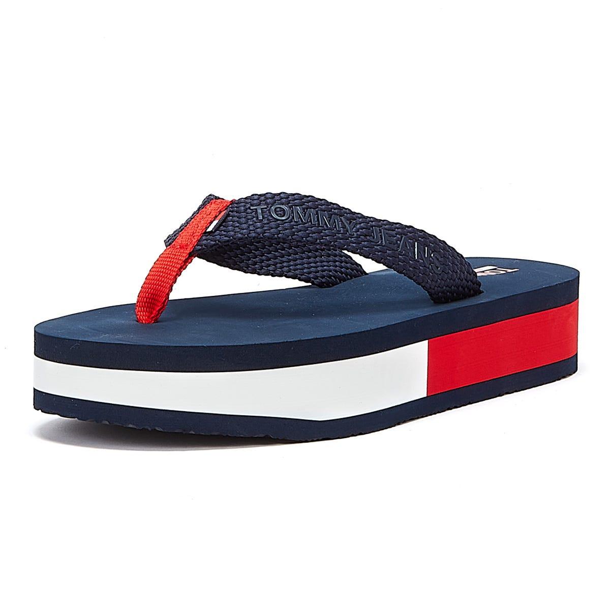 Tommy Hilfiger Tommy Jeans Webbing Mid Beach Sandal White in Blue | Lyst