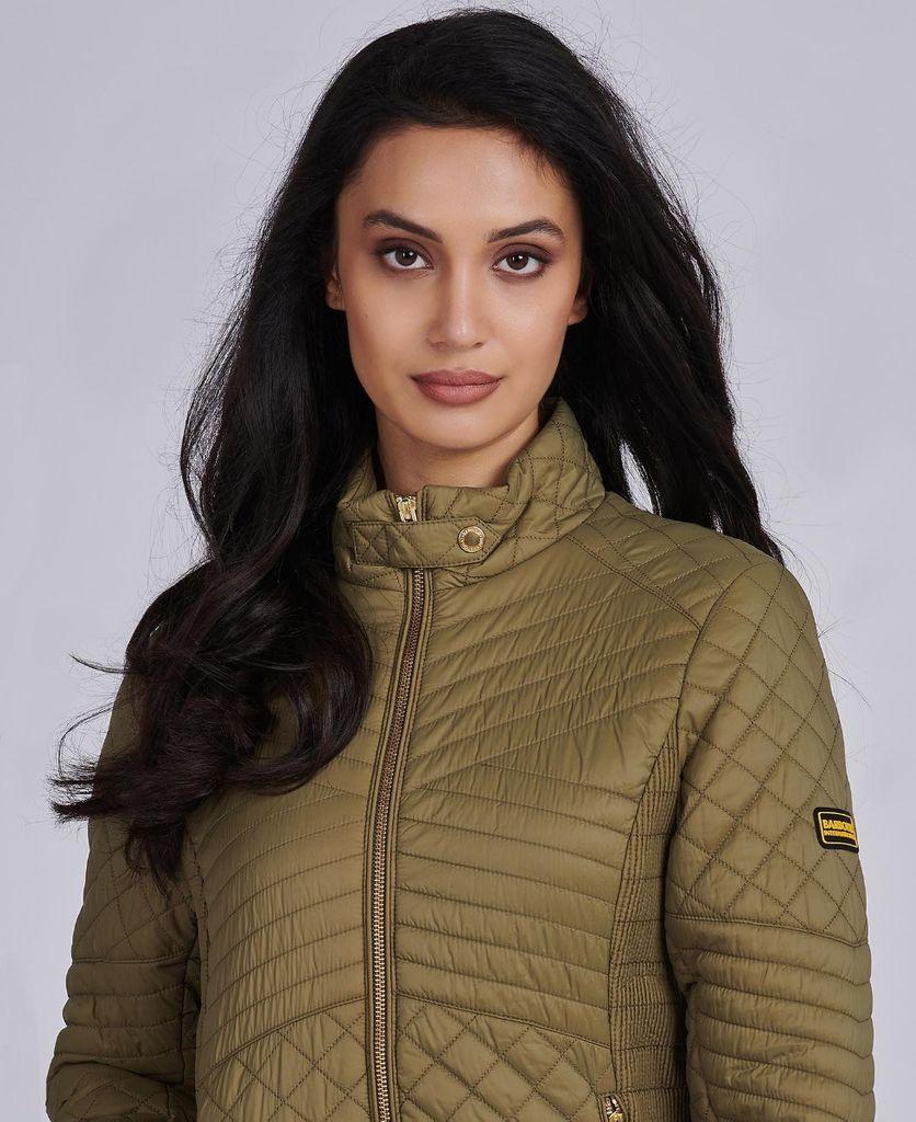 Barbour Synthetic Womens Formation Quilt Jacket in Brown Lyst