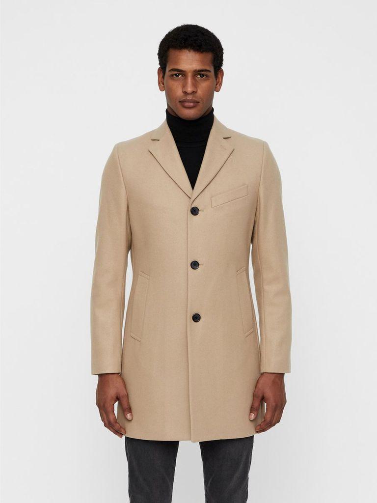 J.Lindeberg Wool Wolger Compact Melton Coat Beige in Brown for Men - Lyst