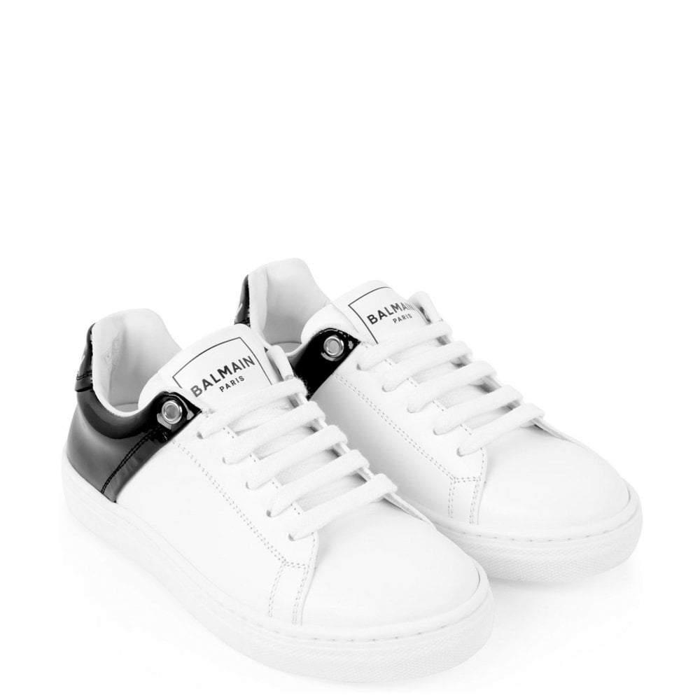Balmain Leather Trainers in White for Men | Lyst