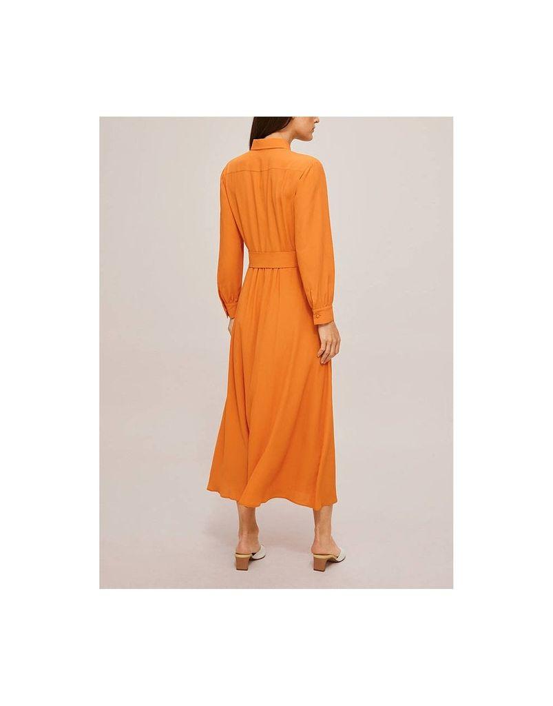 Weekend by Maxmara Weekend By Maxmara Pulvino Silk Belted Shirt Dress 10,  in Orange - Lyst